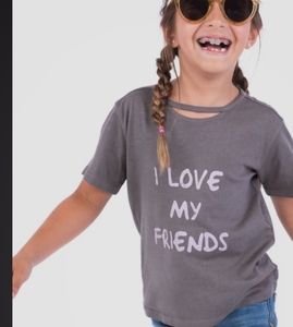 - Peace Love World "I love my friends" Tee Sz5